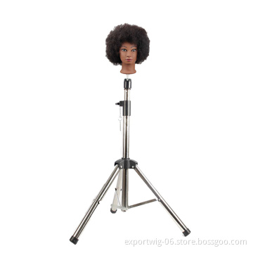 Black Tripod Stand Wig for Canvas Head Hair Styling Tools Adjustable Hair Mannequin Head Stand Holder